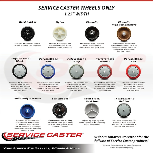 SCC - 6" Thermoplastic Rubber Wheel Only - 3/8" Bore - 300 lbs Capacity